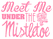 Vel Strijkletters Kerst Meet Me Under The Mistletoe Glitter Medium Pink - afb. 2