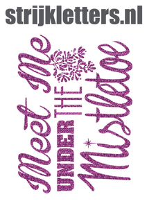 Vel Strijkletters Kerst Meet Me Under The Mistletoe Glitter Lavender - afb. 1