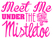 Vel Strijkletters Kerst Meet Me Under The Mistletoe Glow in the Dark Roze - afb. 2