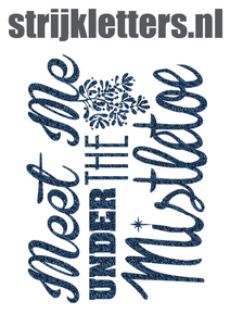 Vel Strijkletters Kerst Meet Me Under The Mistletoe Glitter Navy - afb. 1