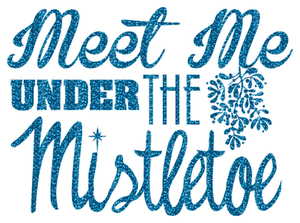 Vel Strijkletters Kerst Meet Me Under The Mistletoe Glitter Blue - afb. 2