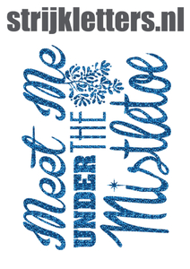 Vel Strijkletters Kerst Meet Me Under The Mistletoe Glitter Columbia Blue - afb. 1