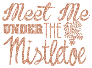 Vel Strijkletters Kerst Meet Me Under The Mistletoe Glitter Light Rose Gold - afb. 2