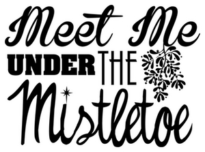 Vel Strijkletters Kerst Meet Me Under The Mistletoe Polyester Ondergrond Zwart - afb. 2