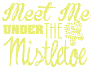Vel Strijkletters Kerst Meet Me Under The Mistletoe Glitter Neon Yellow Glitter 446 - afb. 2
