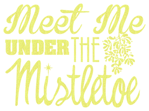 Vel Strijkletters Kerst Meet Me Under The Mistletoe Glitter Neon geel Glitter - afb. 2