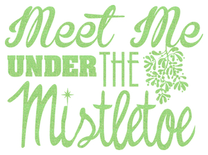 Vel Strijkletters Kerst Meet Me Under The Mistletoe Glitter Neon Green Glitter 447 - afb. 2