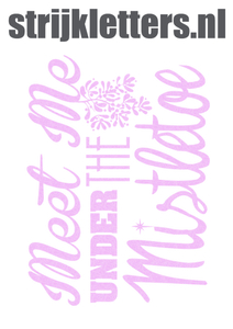 Vel Strijkletters Kerst Meet Me Under The Mistletoe Glitter Neon Purple 480 - afb. 1