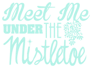 Vel Strijkletters Kerst Meet Me Under The Mistletoe Glitter Neon Bleu Glitter 480 - afb. 2