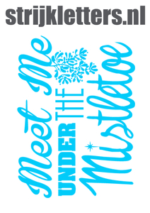 Vel Strijkletters Kerst Meet Me Under The Mistletoe Glow in the Dark Blauw - afb. 1