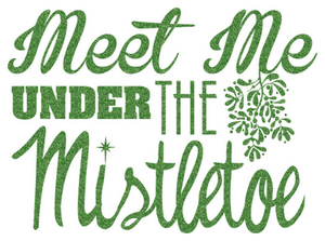 Vel Strijkletters Kerst Meet Me Under The Mistletoe Glitter Light Green Glitter 483 - afb. 2