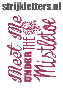 Vel Strijkletters Kerst Meet Me Under The Mistletoe Glitter Pink Glitter 457 - afb. 1