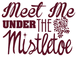 Vel Strijkletters Kerst Meet Me Under The Mistletoe Glitter Burgundy  Glitter 422 - afb. 2