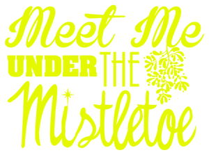 Vel Strijkletters Kerst Meet Me Under The Mistletoe Glow in the Darg Geel - afb. 2