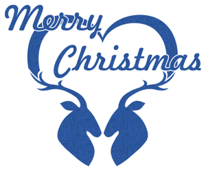 Vel Strijkletters Kerst Merry Christmas Deer Glitter Blauw - afb. 2