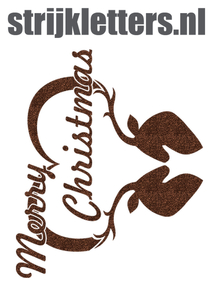 Vel Strijkletters Kerst Merry Christmas Deer Glitter Brons Glitter 452 - afb. 1