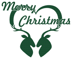 Vel Strijkletters Kerst Merry Christmas Deer Glitter Groen - afb. 2