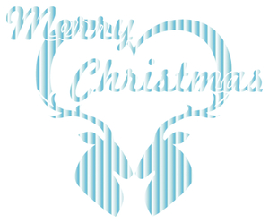 Vel Strijkletters Kerst Merry Christmas Deer Mirror Blauw - afb. 2