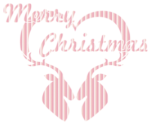 Vel Strijkletters Kerst Merry Christmas Deer Mirror Roze - afb. 2