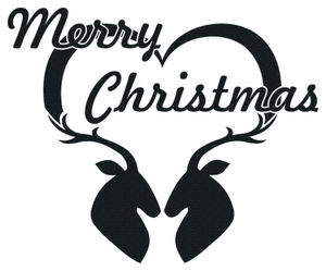 Vel Strijkletters Kerst Merry Christmas Deer Design Carbon Zwart - afb. 2