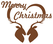 Vel Strijkletters Kerst Merry Christmas Deer Design Leer Bruin - afb. 2