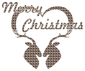 Vel Strijkletters Kerst Merry Christmas Deer Design Leger - afb. 2