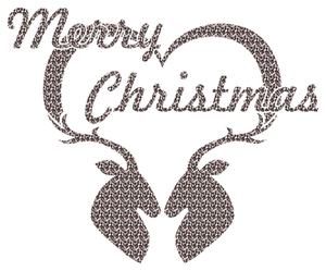 Vel Strijkletters Kerst Merry Christmas Deer Design Luipaard - afb. 2