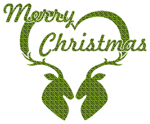 Vel Strijkletters Kerst Merry Christmas Deer Design Zebra Groen - afb. 2