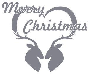 Vel Strijkletters Kerst Merry Christmas Deer Polyester Ondergrond Grijs - afb. 2
