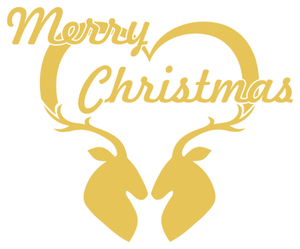 Vel Strijkletters Kerst Merry Christmas Deer Polyester Ondergrond Goud - afb. 2
