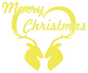 Vel Strijkletters Kerst Merry Christmas Deer Polyester Ondergrond Neon Geel - afb. 2