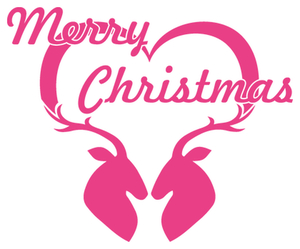 Vel Strijkletters Kerst Merry Christmas Deer Polyester Ondergrond Neon Roze - afb. 2
