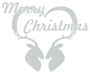 Vel Strijkletters Kerst Merry Christmas Deer Polyester Ondergrond Zilver - afb. 2