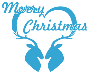 Vel Strijkletters Kerst Merry Christmas Deer Flex Hemelblauw - afb. 2