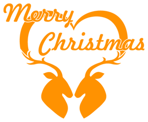 Vel Strijkletters Kerst Merry Christmas Deer Flex Neon Oranje - afb. 2
