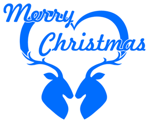 Vel Strijkletters Kerst Merry Christmas Deer Flex Licht Blauw - afb. 2