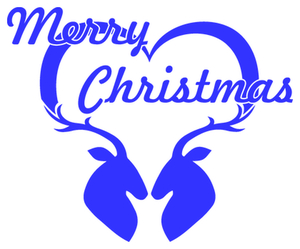Vel Strijkletters Kerst Merry Christmas Deer Flex Pacific Blauw - afb. 2