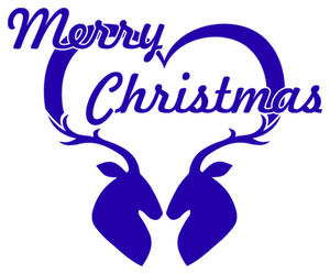 Vel Strijkletters Kerst Merry Christmas Deer Flex Royal Blauw - afb. 2