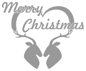 Vel Strijkletters Kerst Merry Christmas Deer Flock Donker Grijs - afb. 2