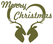 Vel Strijkletters Kerst Merry Christmas Deer Flock Khaki Groen - afb. 2