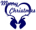 Vel Strijkletters Kerst Merry Christmas Deer Flock Royal Blauw - afb. 2