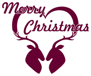 Vel Strijkletters Kerst Merry Christmas Deer Flex Burgundy - afb. 2