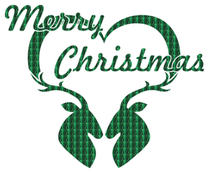 Vel Strijkletters Kerst Merry Christmas Deer Holografische Groen - afb. 2