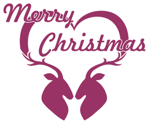 Vel Strijkletters Kerst Merry Christmas Deer Flex Cardinaal Rood - afb. 2