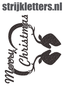 Vel Strijkletters Kerst Merry Christmas Deer Glitter Black Glitter 458 - afb. 1