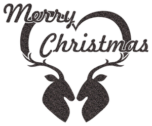 Vel Strijkletters Kerst Merry Christmas Deer Glitter Zwart - afb. 2