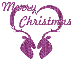 Vel Strijkletters Kerst Merry Christmas Deer Glitter Lavender - afb. 2