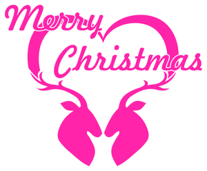 Vel Strijkletters Kerst Merry Christmas Deer Glow in the Dark Roze - afb. 2