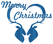 Vel Strijkletters Kerst Merry Christmas Deer Glitter Columbia Blue - afb. 2