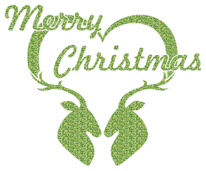 Vel Strijkletters Kerst Merry Christmas Deer Glitter Light Green - afb. 2